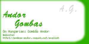 andor gombas business card